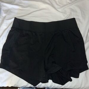 black athletic shorts